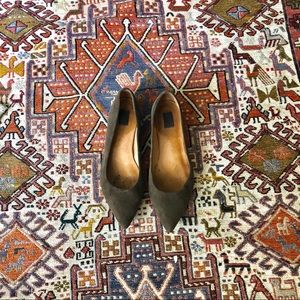 Fry Sienna Suede Forrest Green Ballet Flat